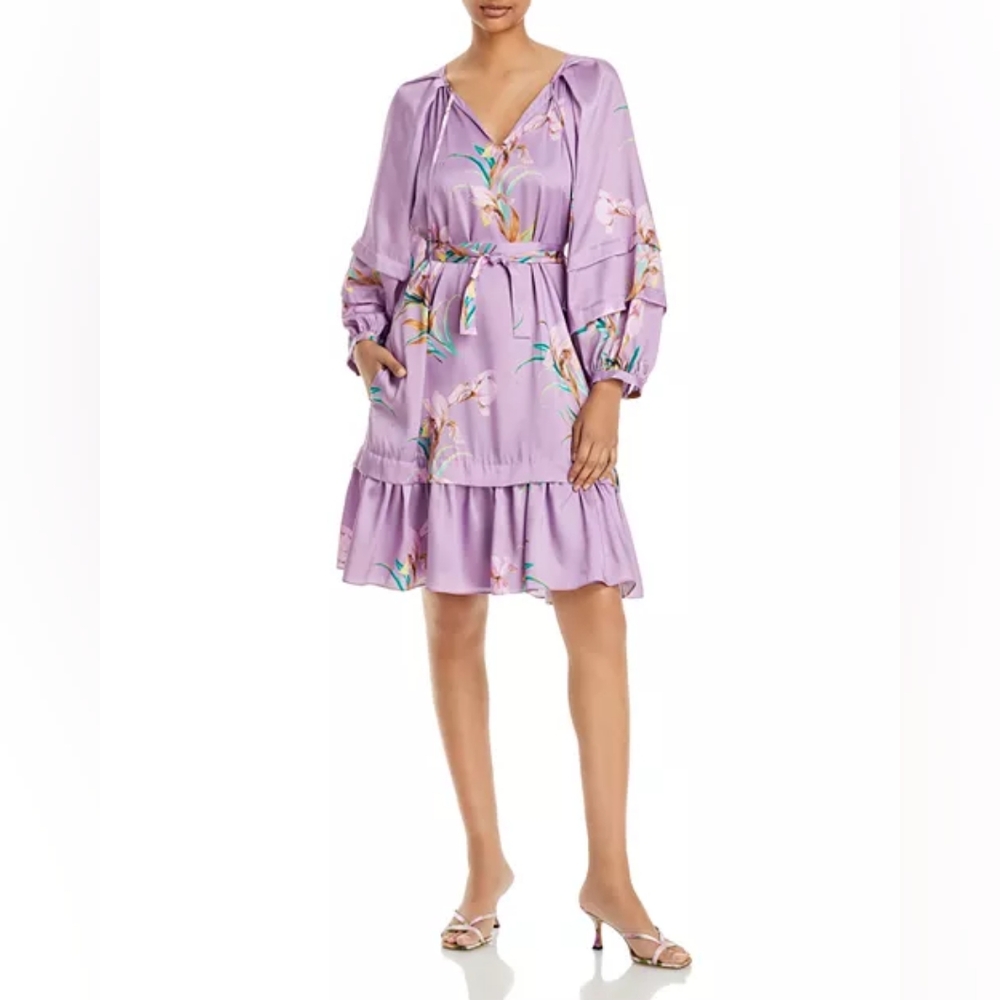 KOBI HALPERIN TRACE FLORAL PRINT DRESS